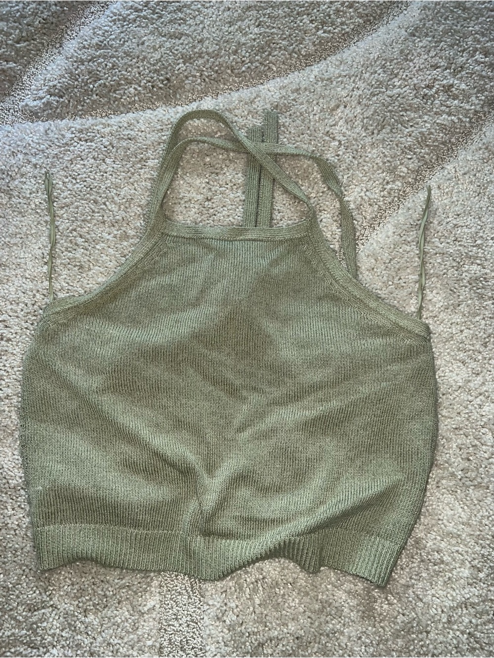 Anthropologie Olive Green Knit Halter Top
